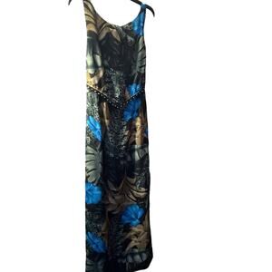 CDC Caren Desiree Company PlusSz 16 Vintage Maxi Dress Sleeveless Floral.